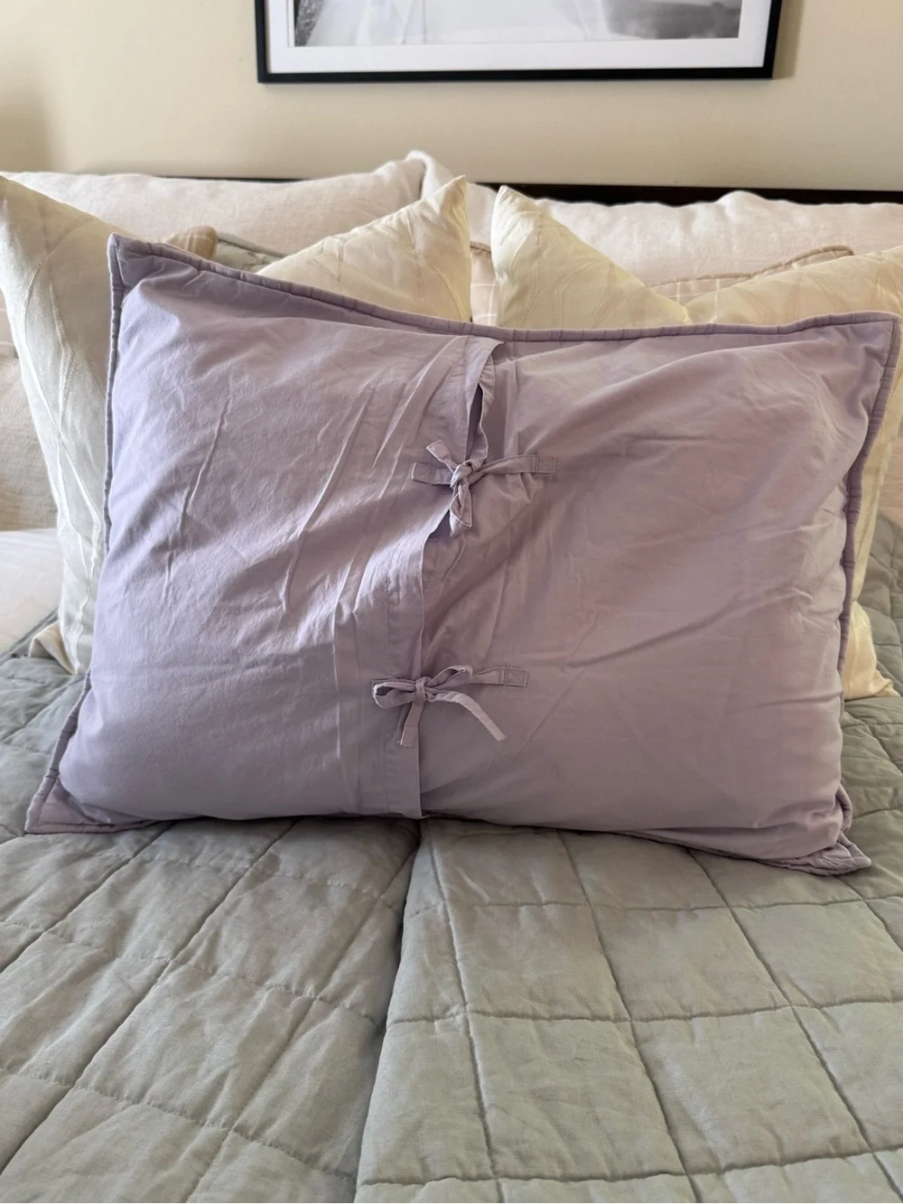 Pottery Barn Kids Lavender Pintuck Decorative standards sham